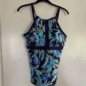 Lands End Floral Halter Tankini top